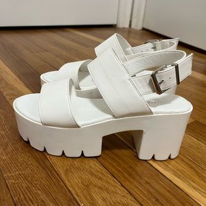 White chunky sandal